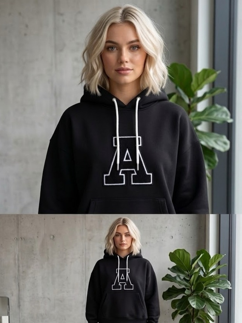 NWT Axel Arigato Black College A Appliquéd Hoodie